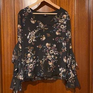 Black flower top